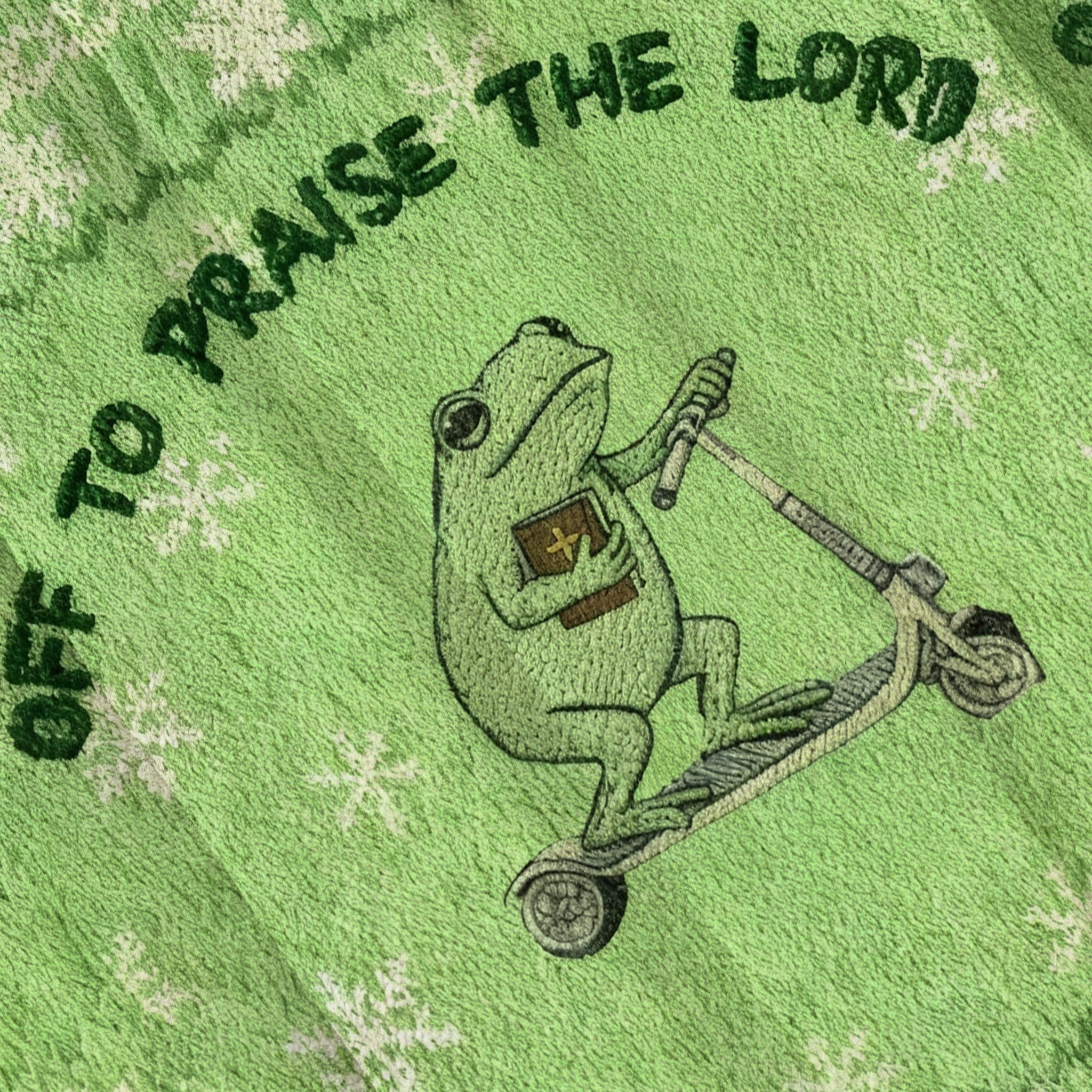 Baddiecat Off To Praise The Lord Frog Christmas Ugly Sweatshirt