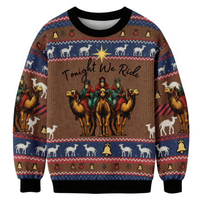 Baddiecat Tonight We Ride Christmas Ugly Sweatshirt