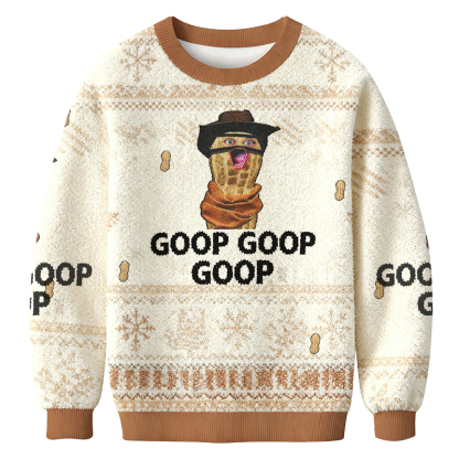 Baddiecat Goop Goop Goop Cowboy Peanut Christmas Ugly Sweatshirt