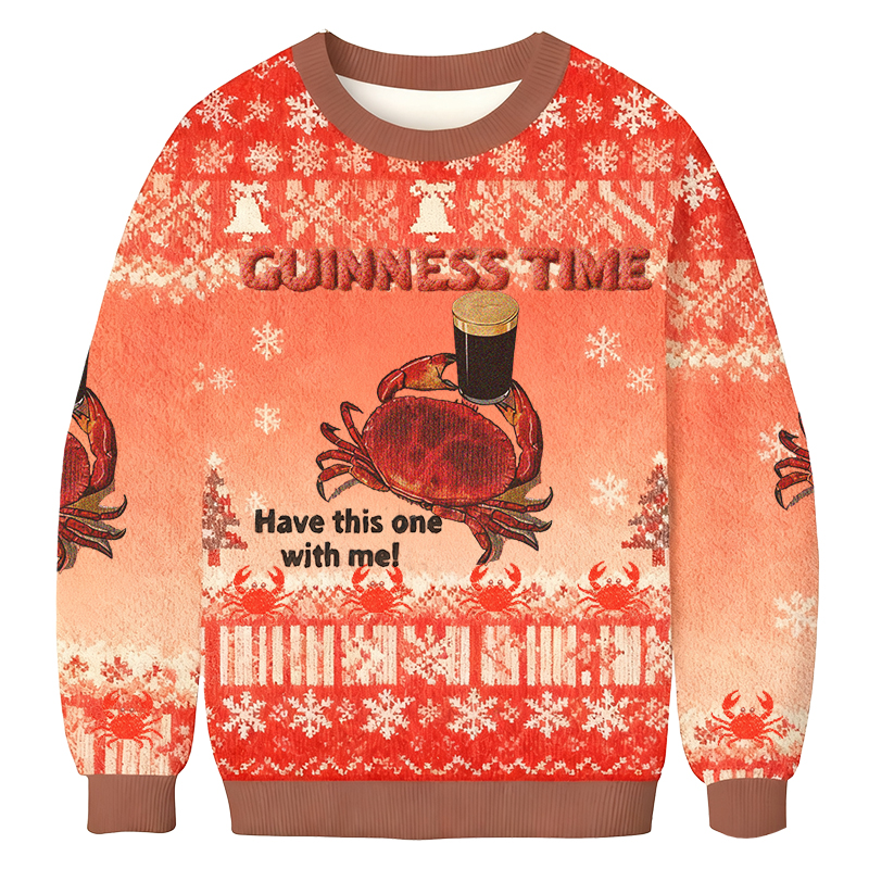 Baddiecat Guinness Time Have This One With Me Christmas Ugly Sweatshirt