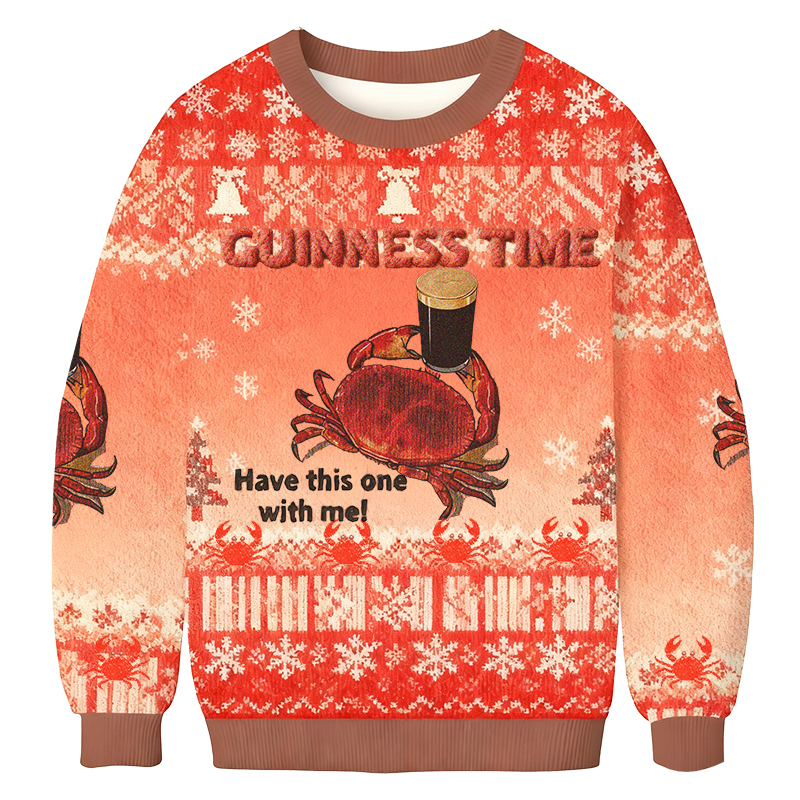 Baddiecat Guinness Time Have This One With Me Christmas Ugly Sweatshirt
