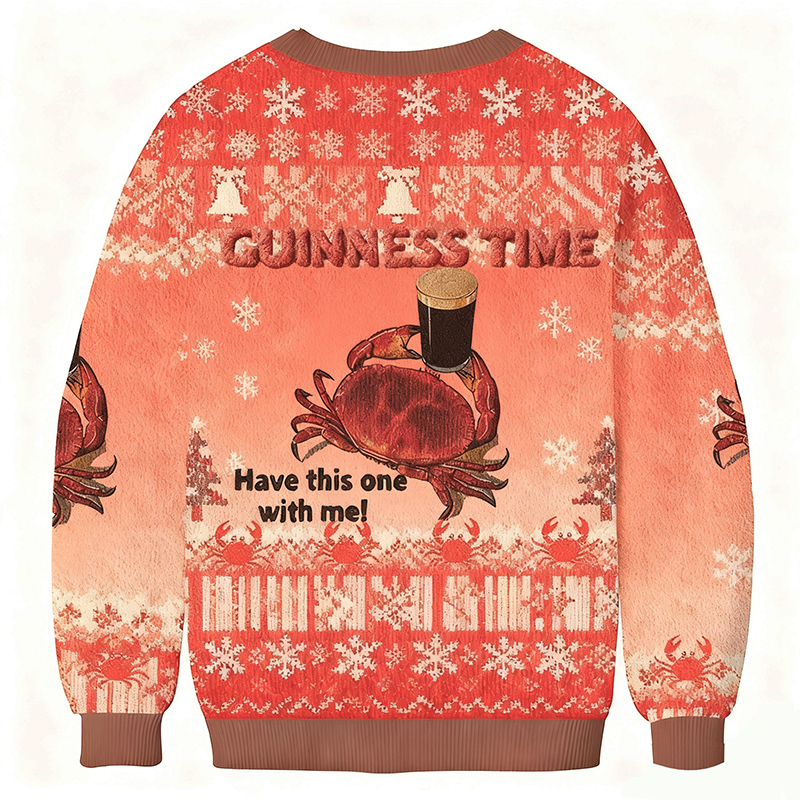 Baddiecat Guinness Time Have This One With Me Christmas Ugly Sweatshirt