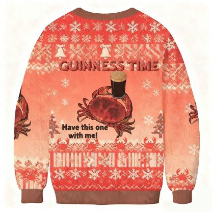 Baddiecat Guinness Time Have This One With Me Christmas Ugly Sweatshirt
