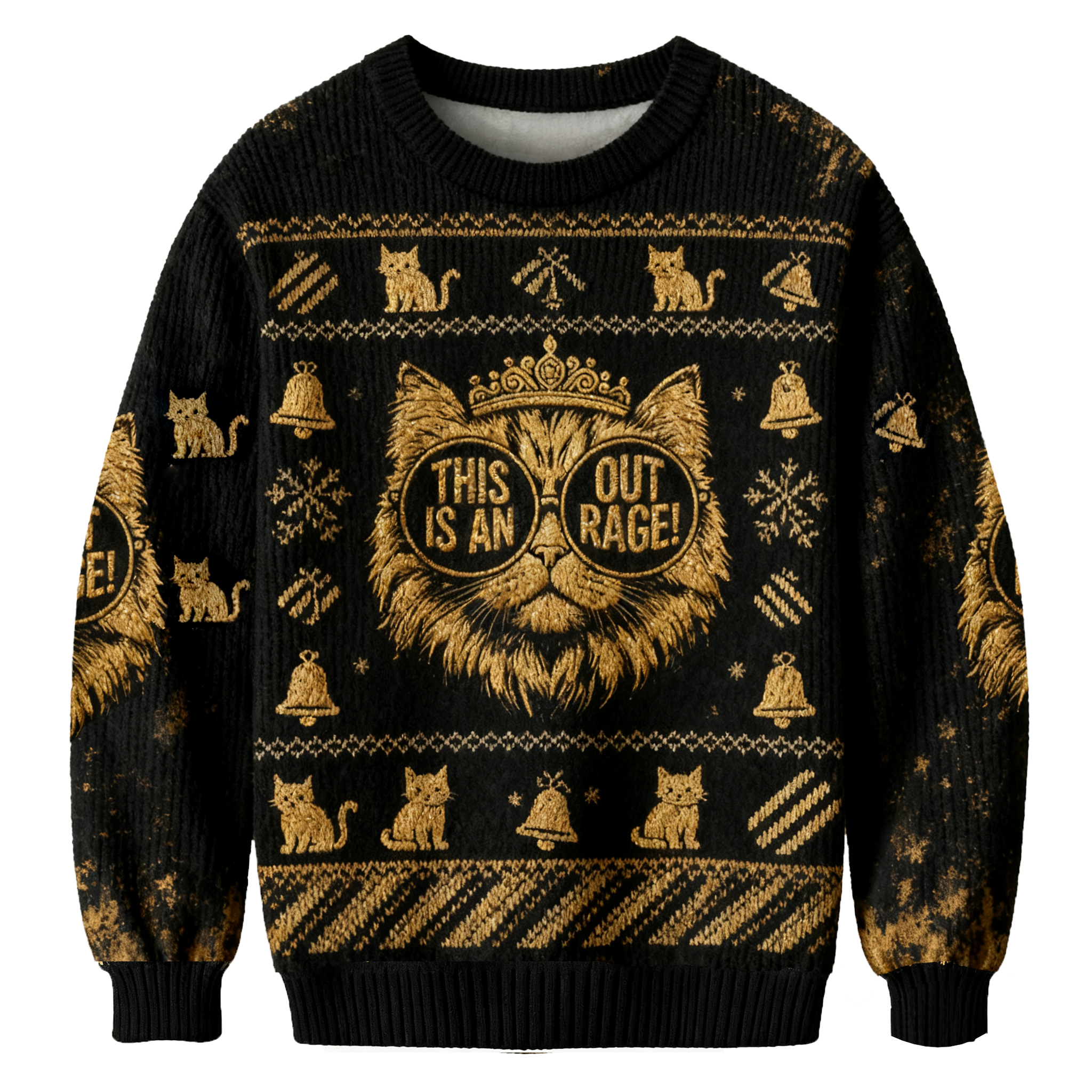 Baddiecat Royal Cat This Is An Outrage Christmas Ugly Sweatshirt