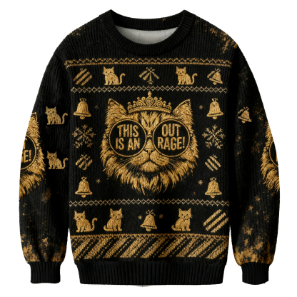 Baddiecat Royal Cat This Is An Outrage Christmas Ugly Sweatshirt