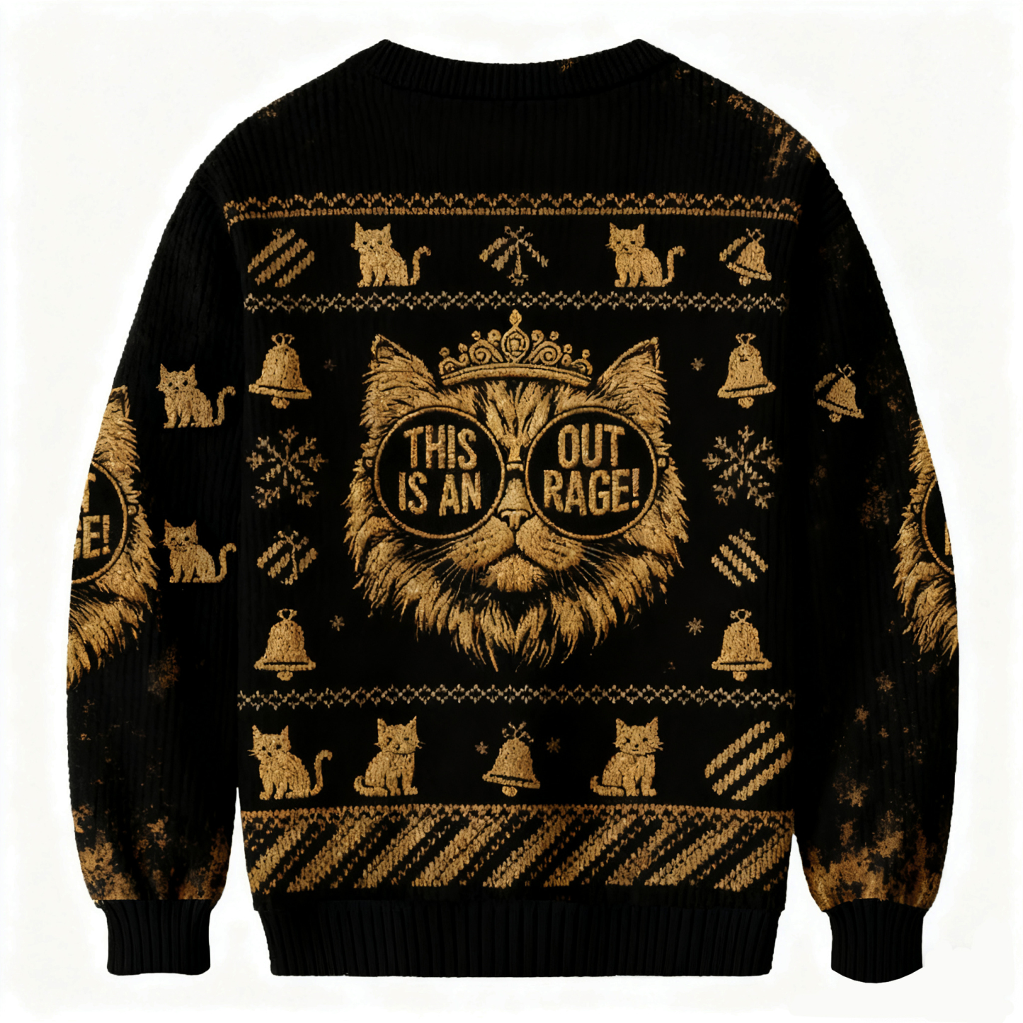 Baddiecat Royal Cat This Is An Outrage Christmas Ugly Sweatshirt
