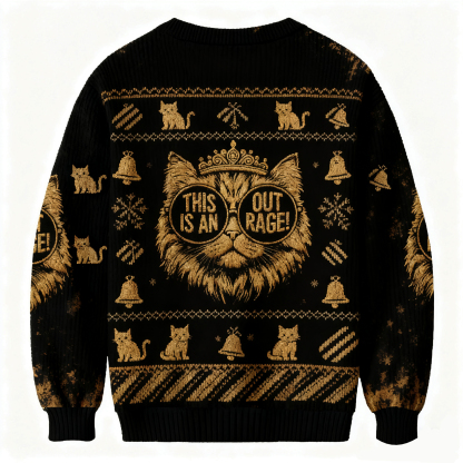 Baddiecat Royal Cat This Is An Outrage Christmas Ugly Sweatshirt