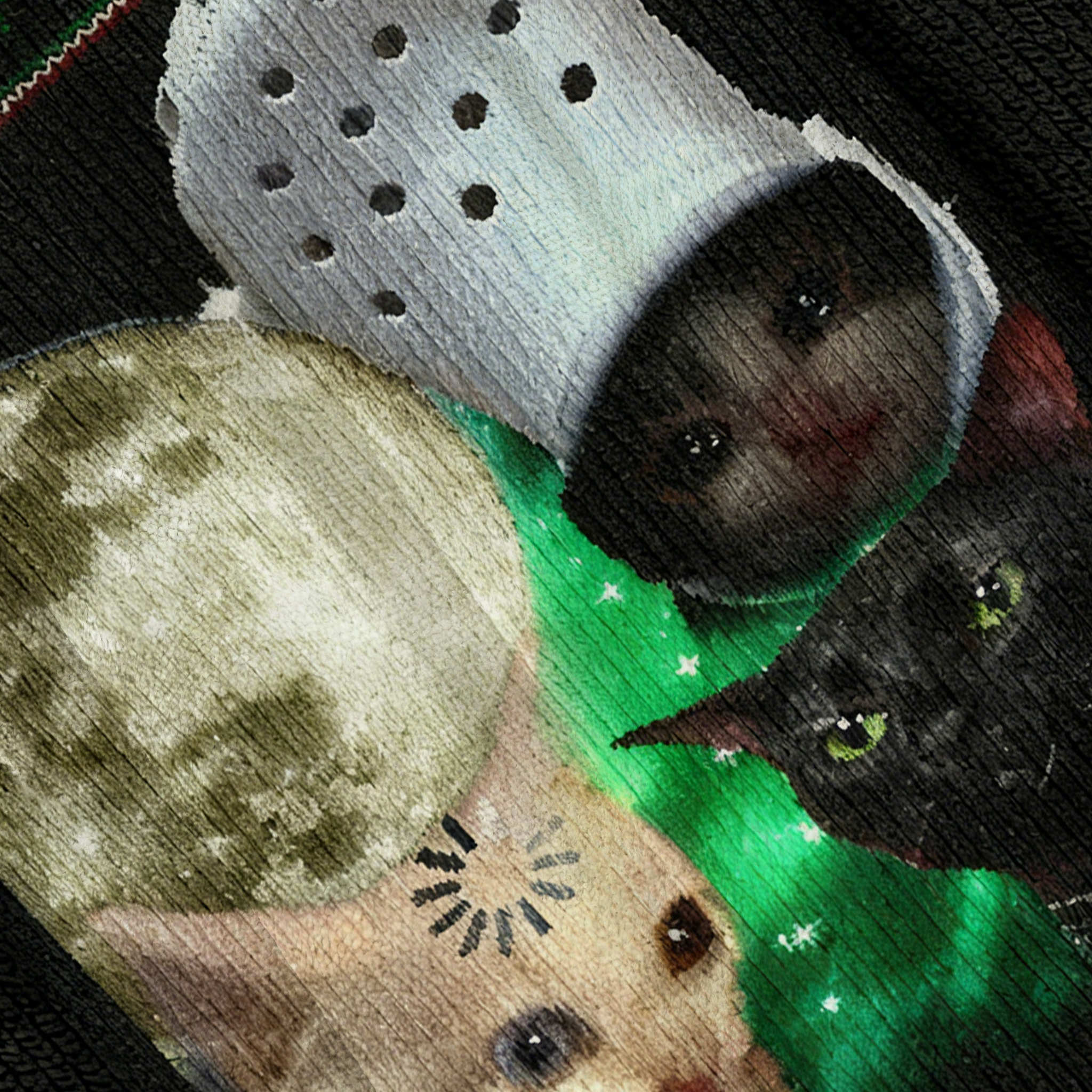 Baddiecat Cosmic Cats Moon & Shoe Christmas Ugly Sweatshirt