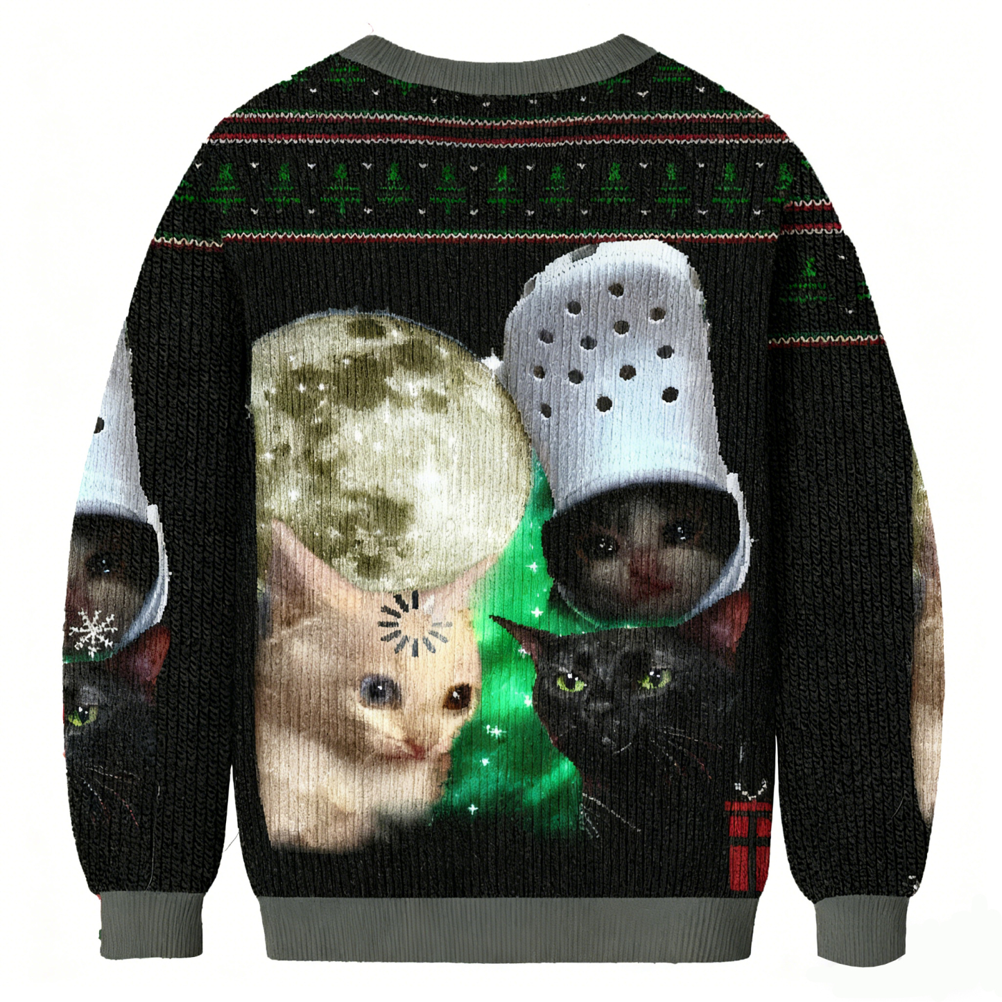 Baddiecat Cosmic Cats Moon & Shoe Christmas Ugly Sweatshirt