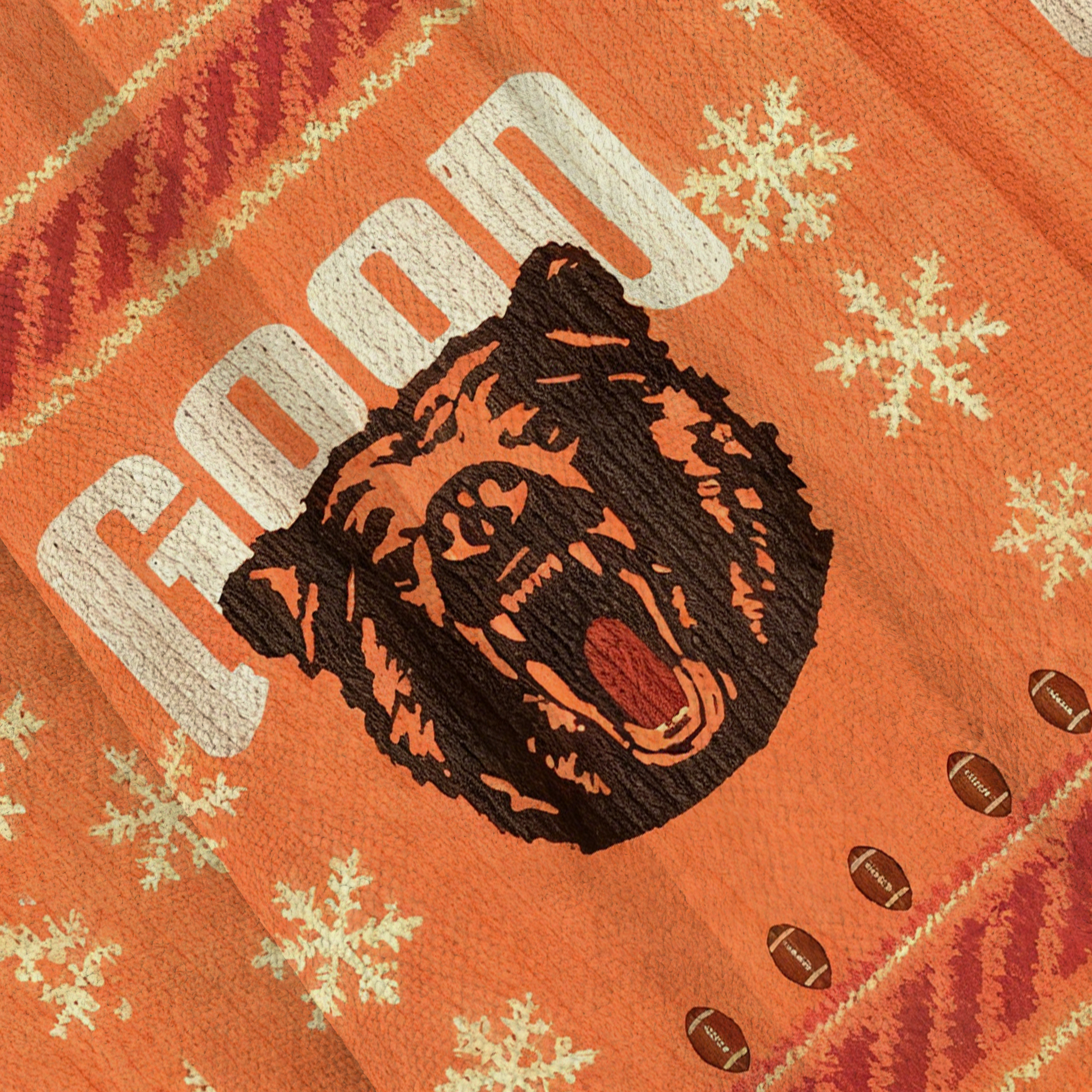 Baddiecat Bear And Football Holiday Christmas Ugly Sweatshirt