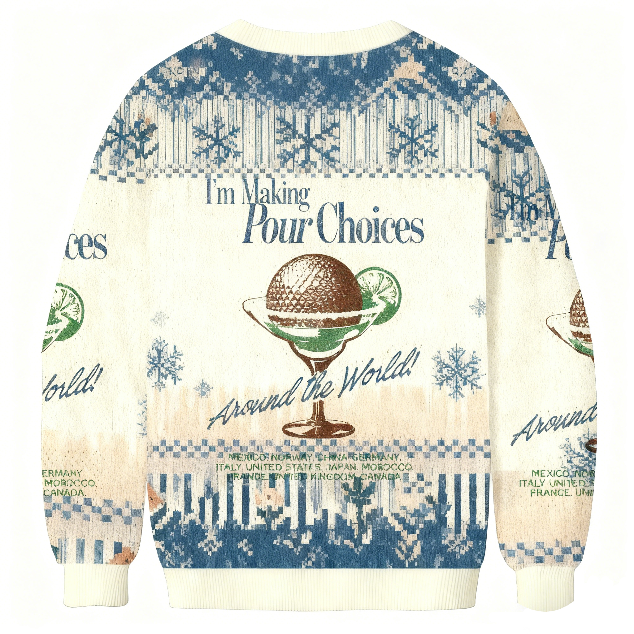 Baddiecat I'm Making Pour Choices Christmas Ugly Sweatshirt