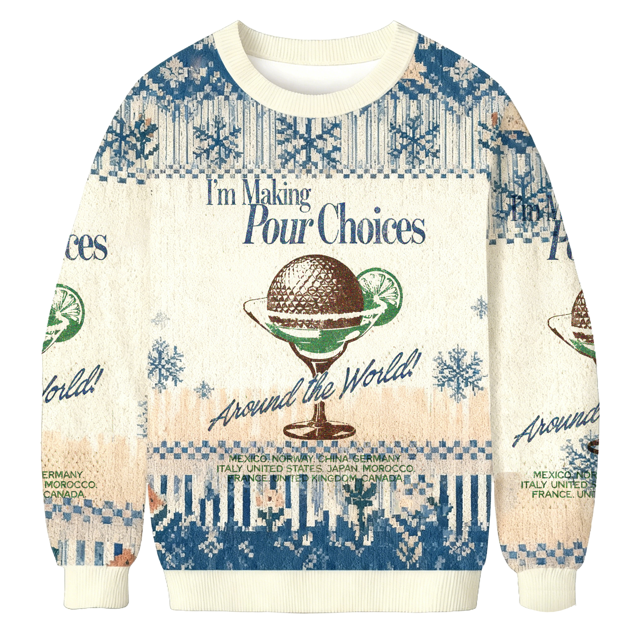 Baddiecat I'm Making Pour Choices Christmas Ugly Sweatshirt