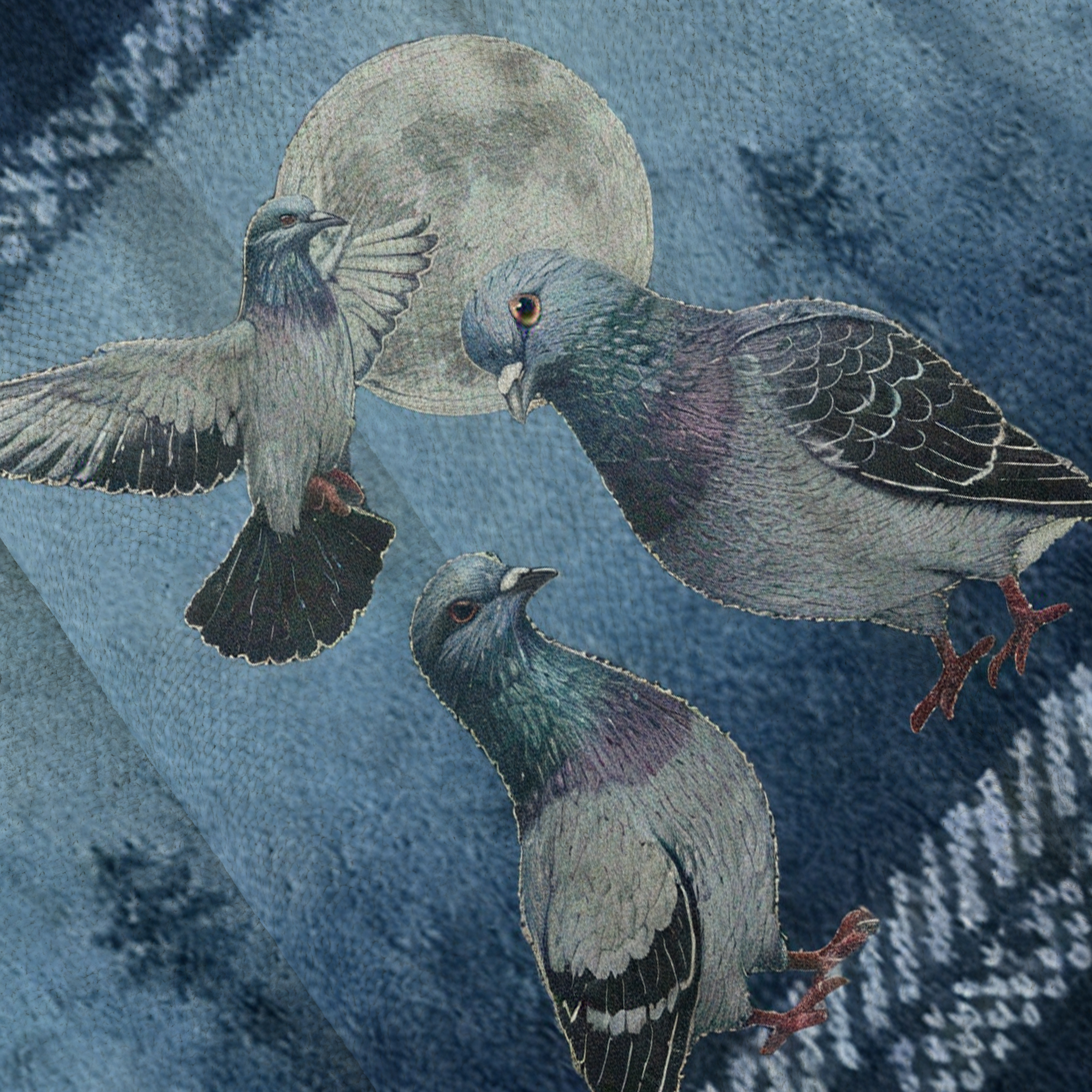 Baddiecat Pigeons Under The Full Moon Ugly Sweatshirt