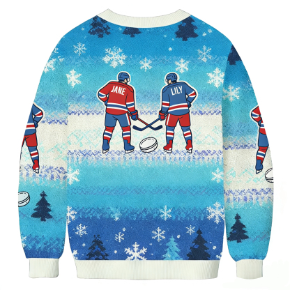 Baddiecat Jane & Lily Hockey Teammates Ugly Sweatshirt