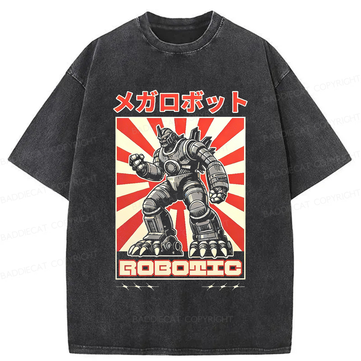 Baddiecat Mega Robot Washed T-shirt