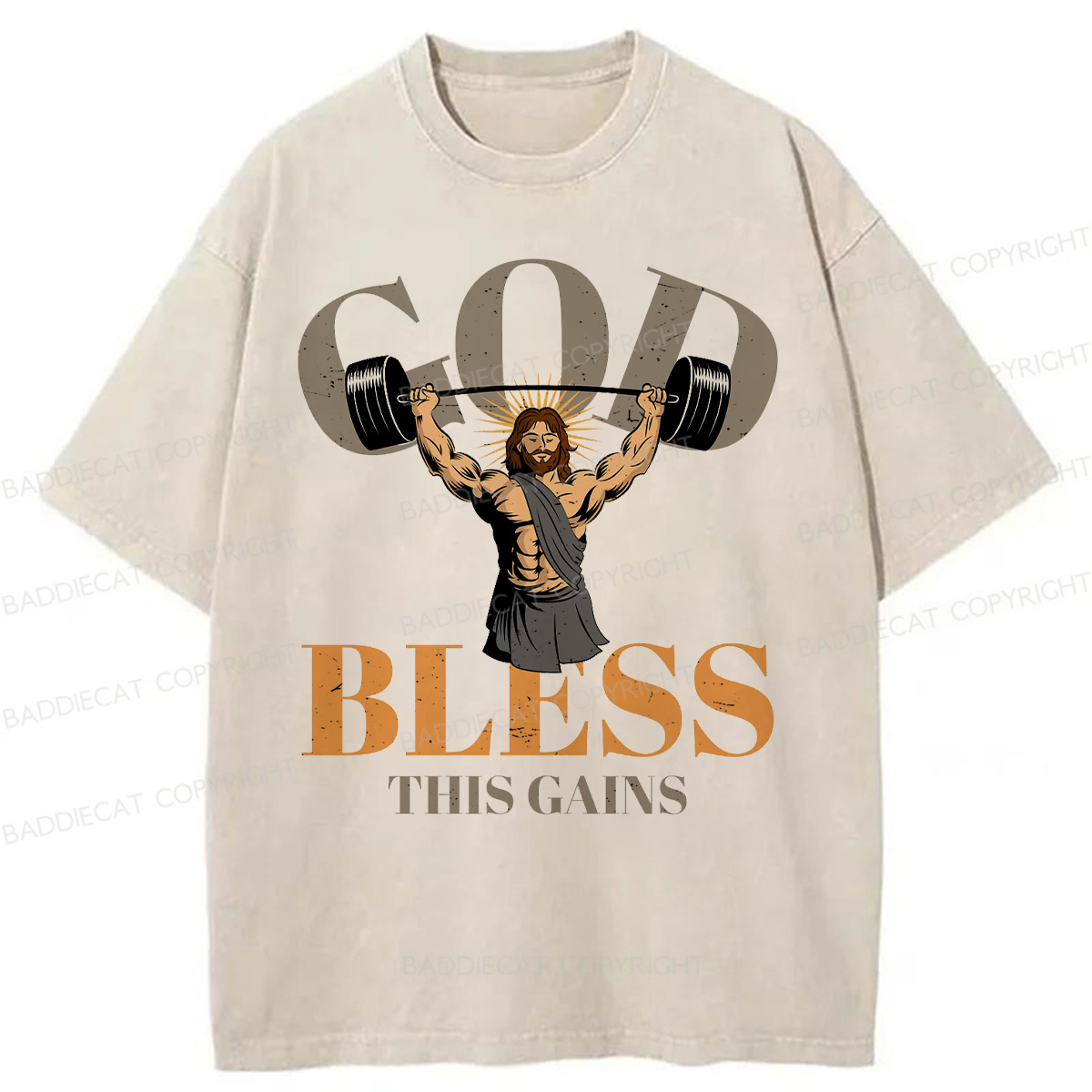 Baddiecat God Bless These Gains Washed T-shirt