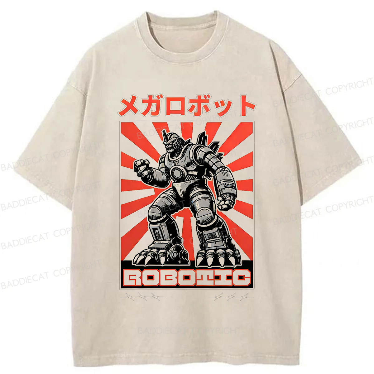 Baddiecat Mega Robot Washed T-shirt