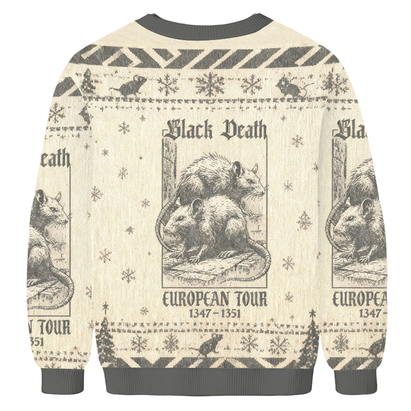 Baddiecat Black Death European Tour 1347- 1351 Christmas Ugly Sweatshirt