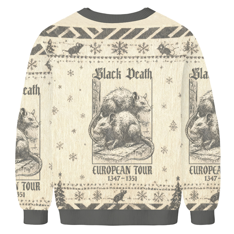 Baddiecat Black Death European Tour 1347- 1351 Christmas Ugly Sweatshirt