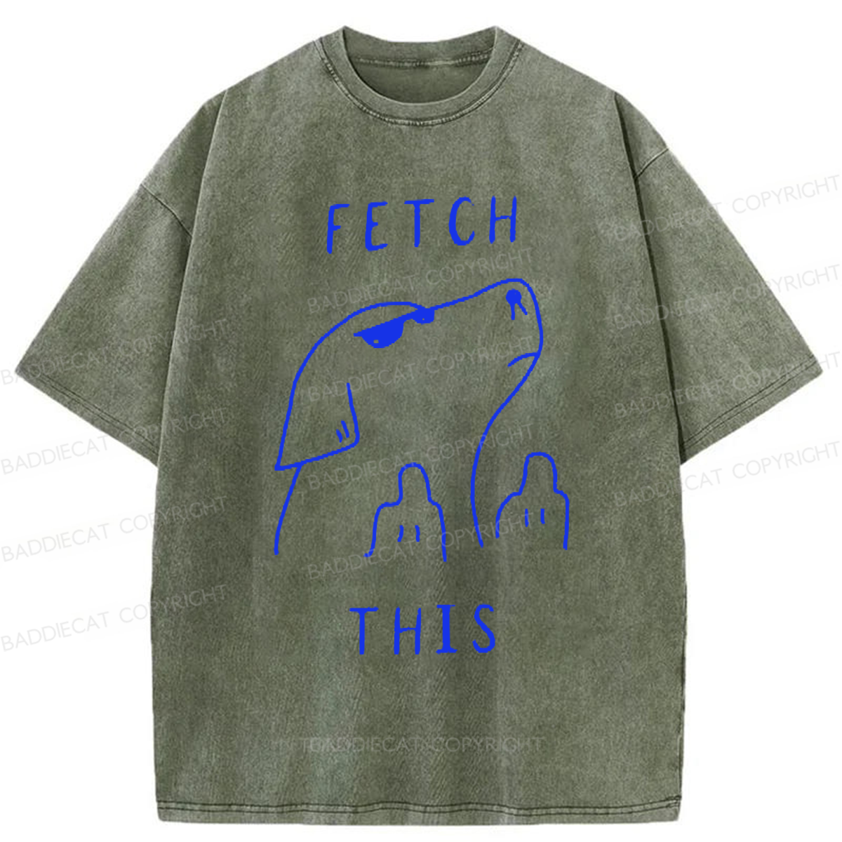 Baddiecat Fetch This Dog Washed T-shirt