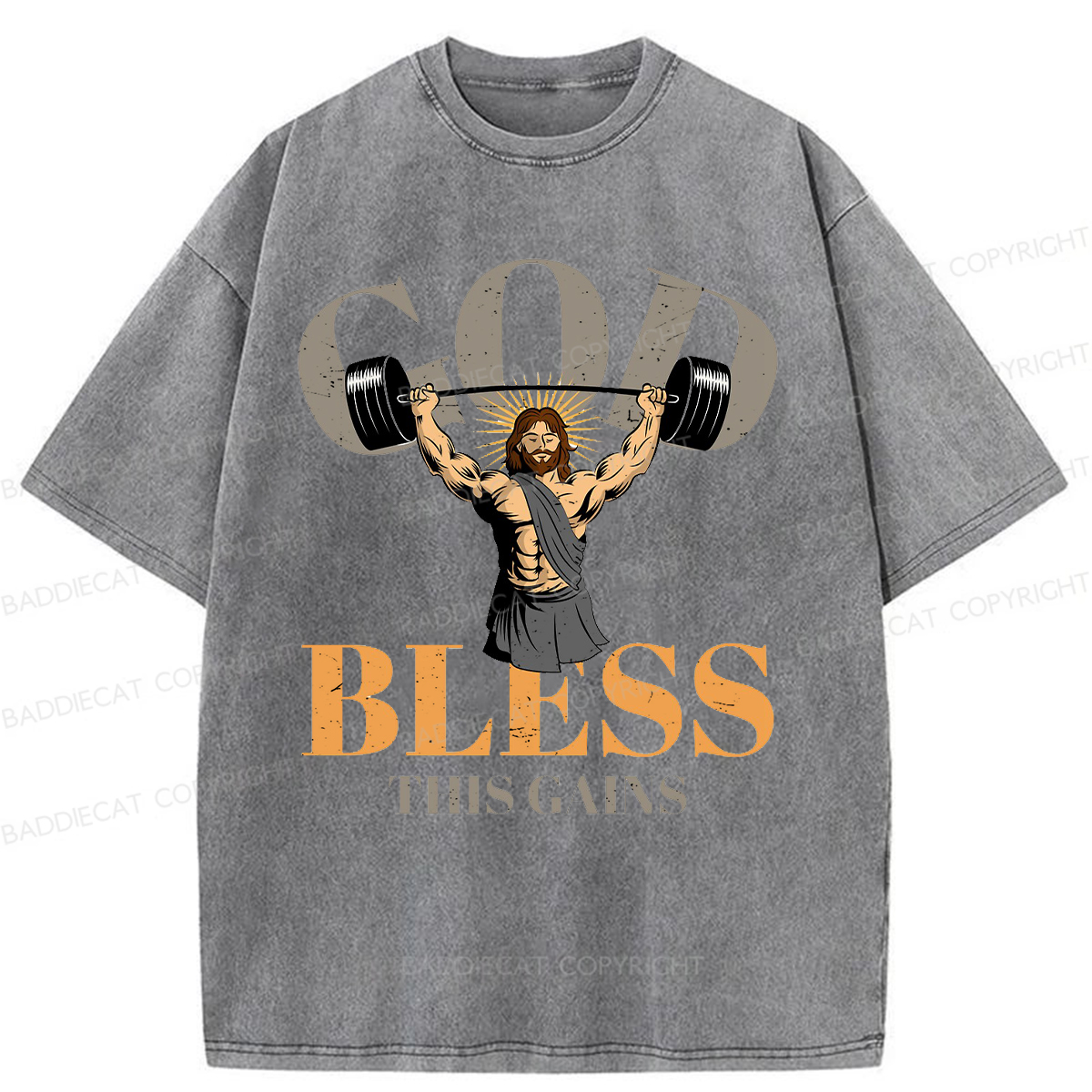 Baddiecat God Bless These Gains Washed T-shirt