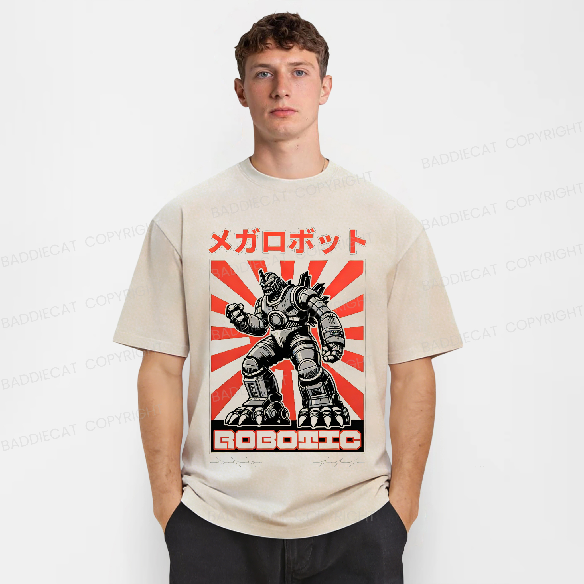 Baddiecat Mega Robot Washed T-shirt