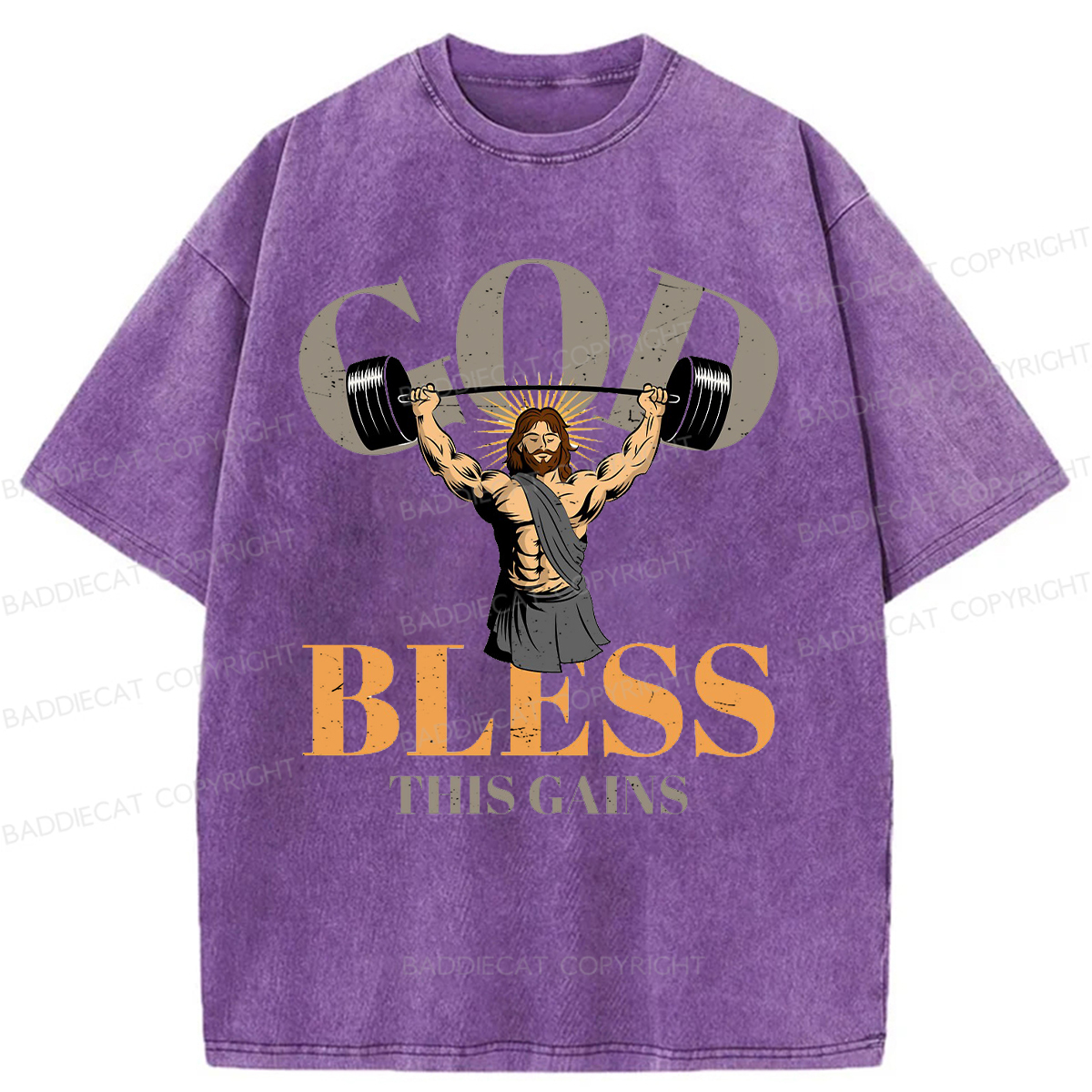 Baddiecat God Bless These Gains Washed T-shirt