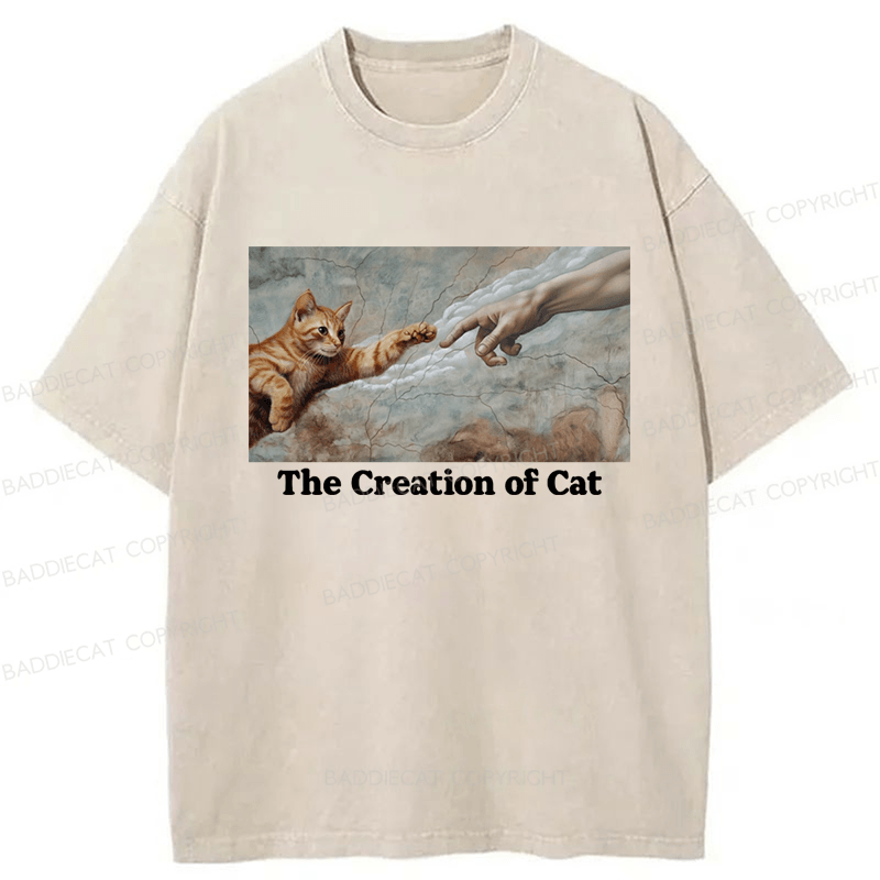 Baddiecat The Creation Of Cat Washed T-shirt