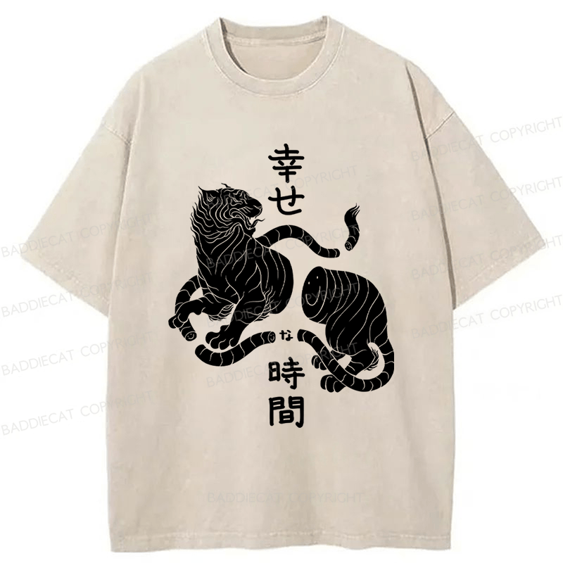 Baddiecat Japanese Tiger Washed T-shirt