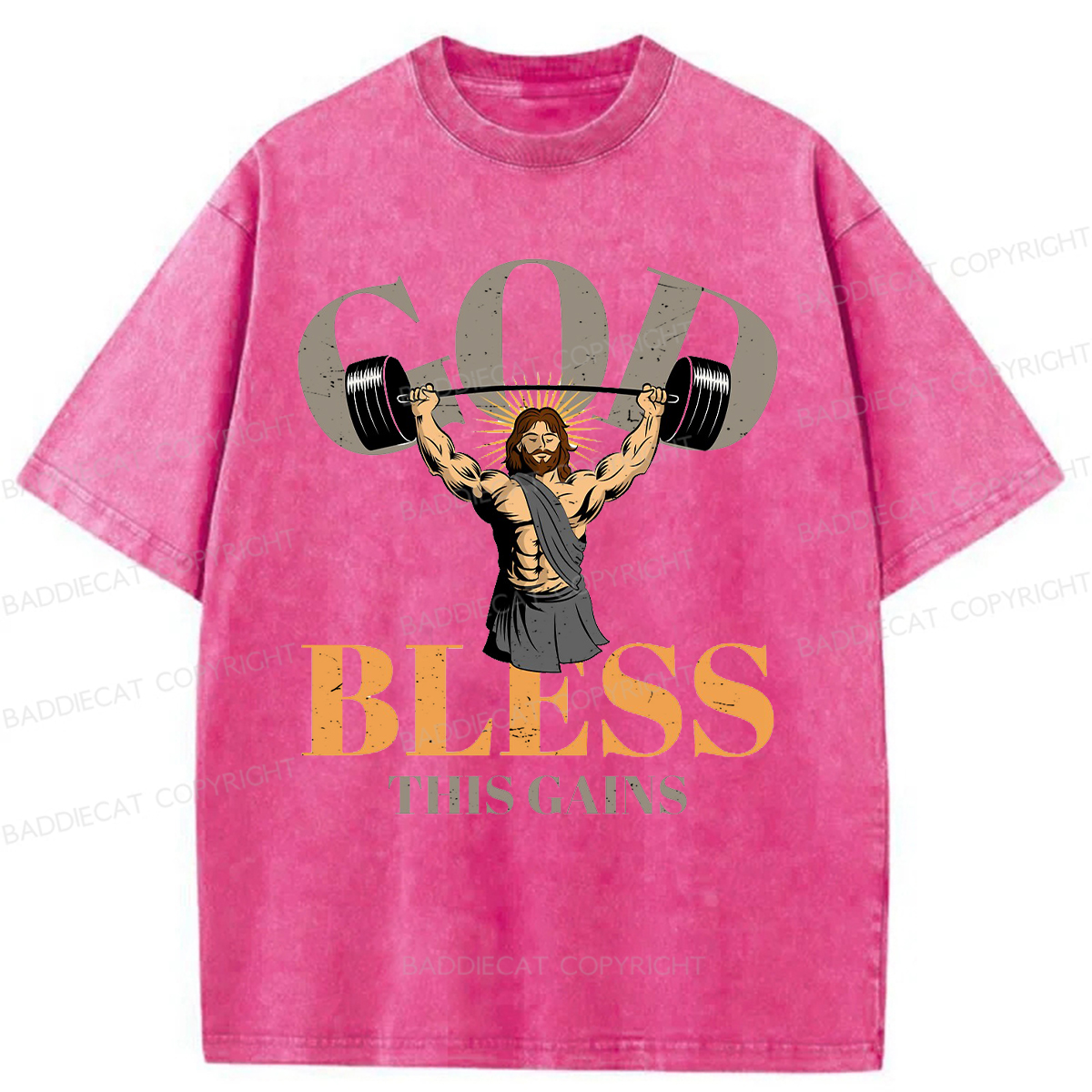 Baddiecat God Bless These Gains Washed T-shirt