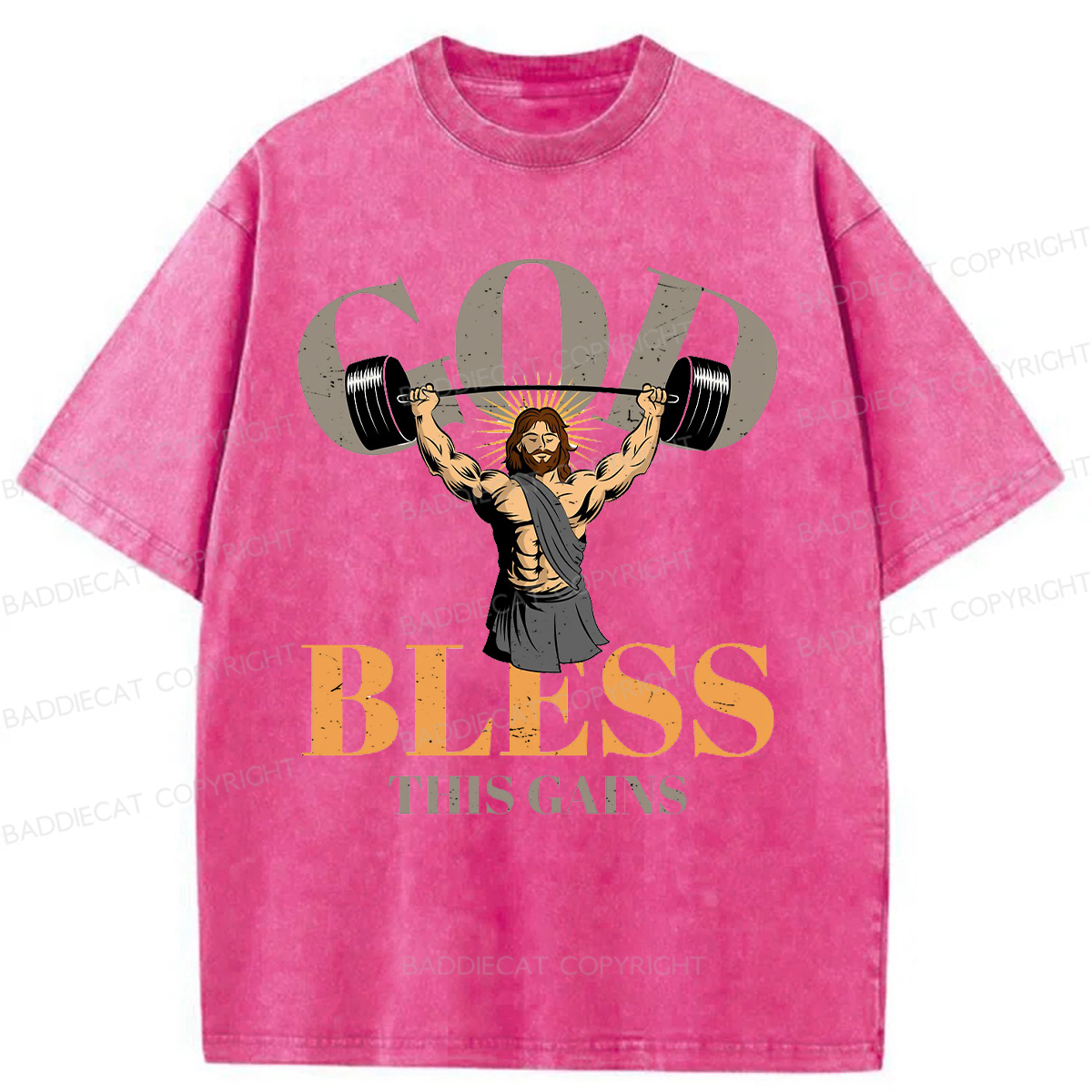 Baddiecat God Bless These Gains Washed T-shirt