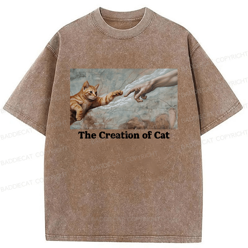 Baddiecat The Creation Of Cat Washed T-shirt