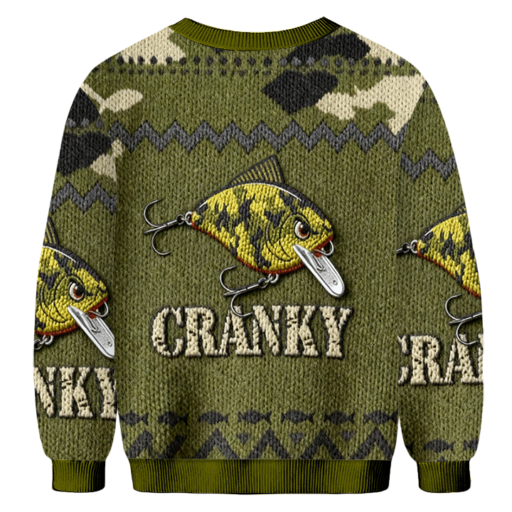 Baddiecat Cranky Fish Christmas Ugly Sweatshirt