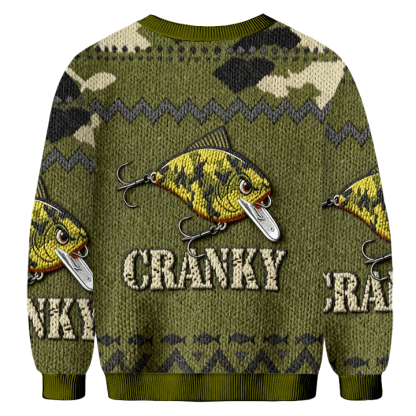 Baddiecat Cranky Fish Christmas Ugly Sweatshirt