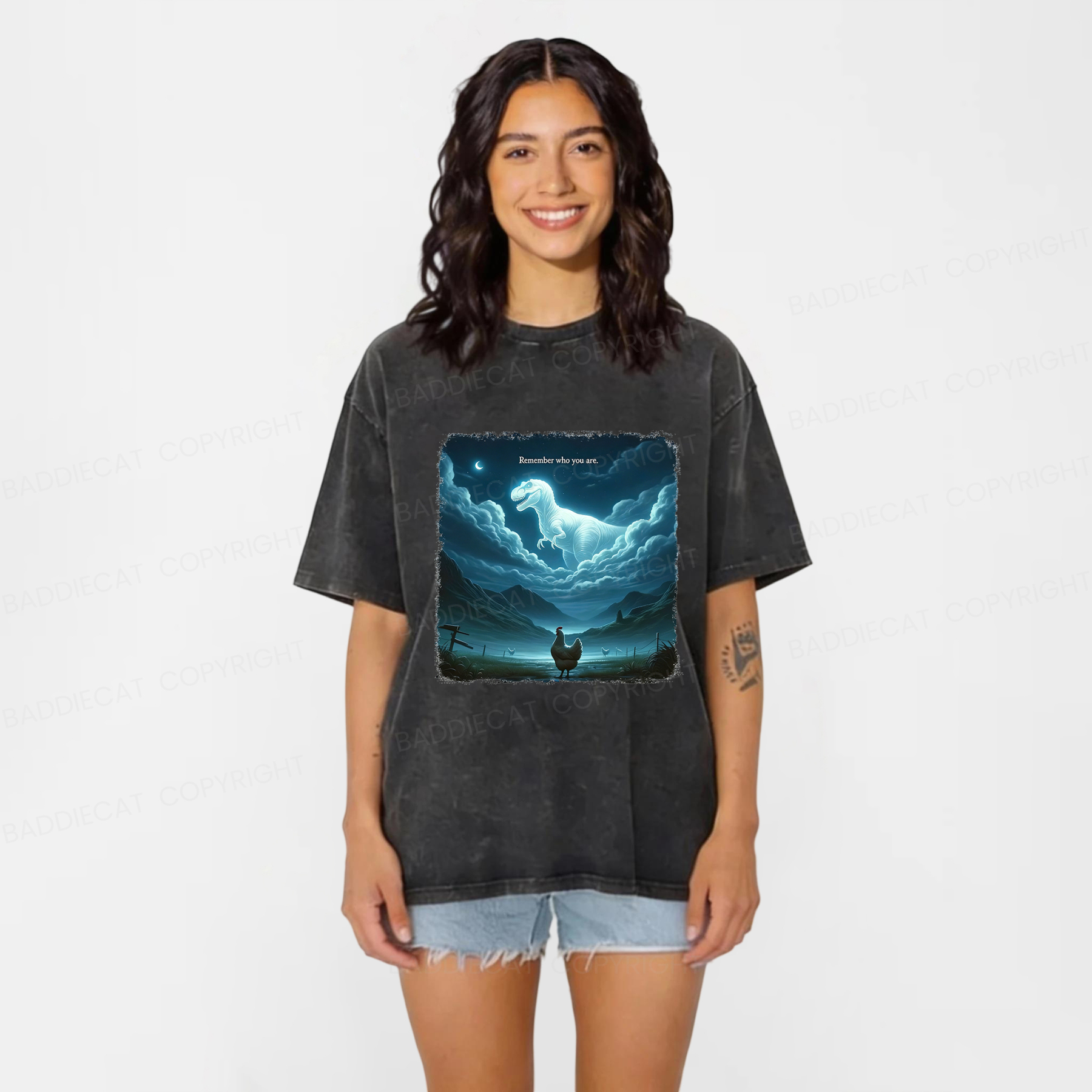 Baddiecat Remember Who You Are Washed T-shirt