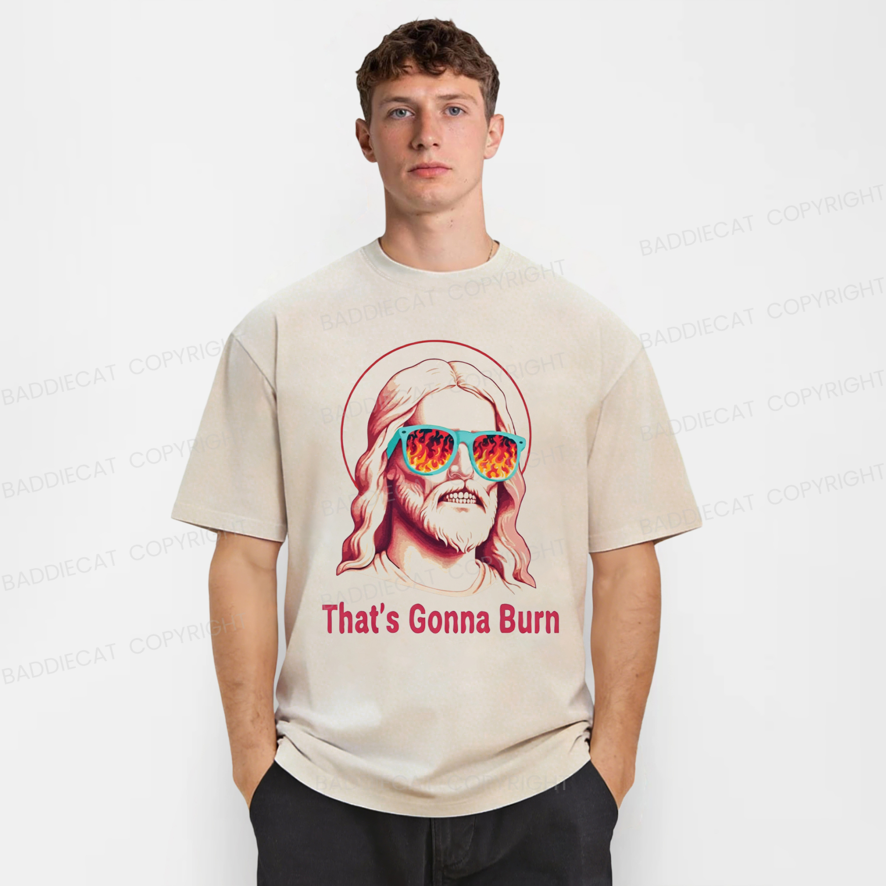 Baddiecat That's Gonna Burn Washed T-shirt