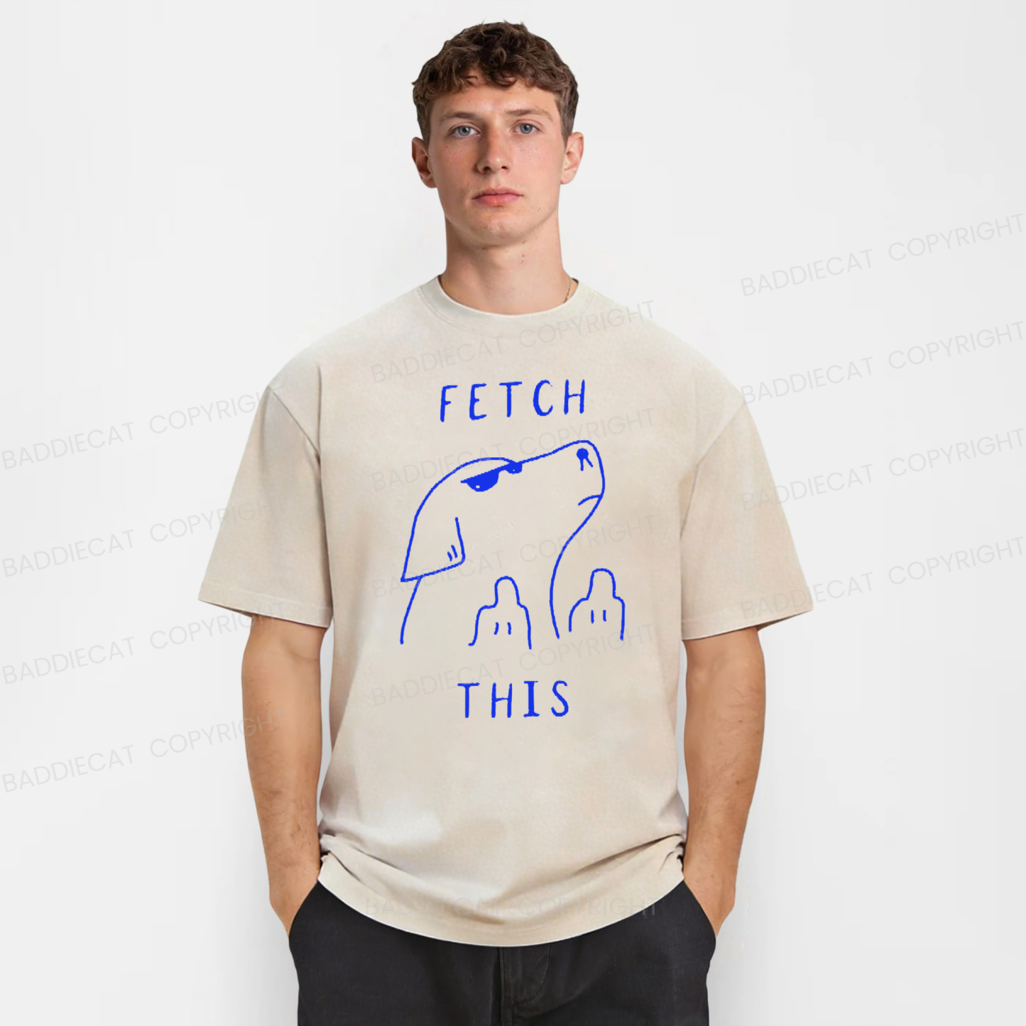 Baddiecat Fetch This Dog Washed T-shirt