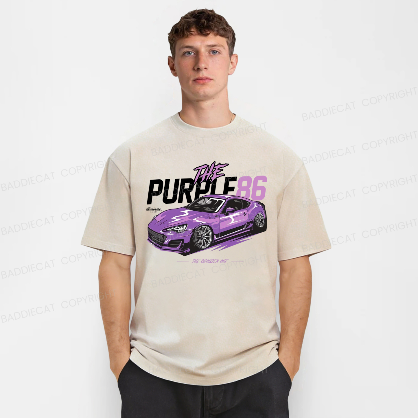 Baddiecat Japanese The Purple 86 Washed T-shirt