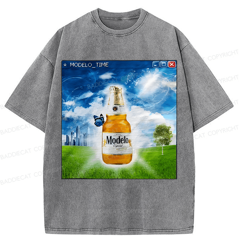 Baddiecat Funny Meme Washed T-shirt