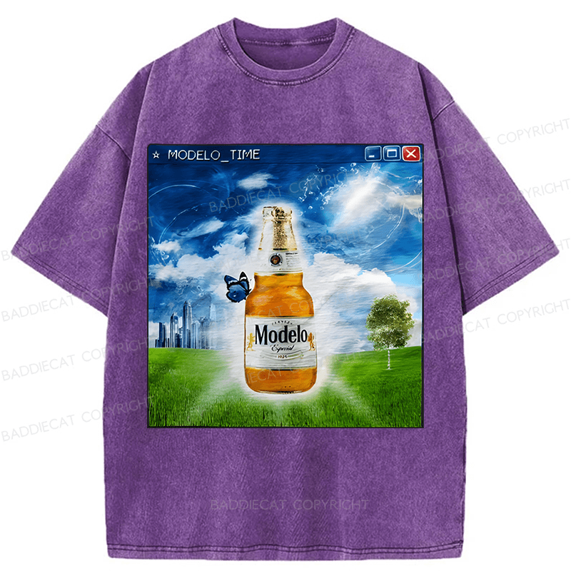 Baddiecat Funny Meme Washed T-shirt