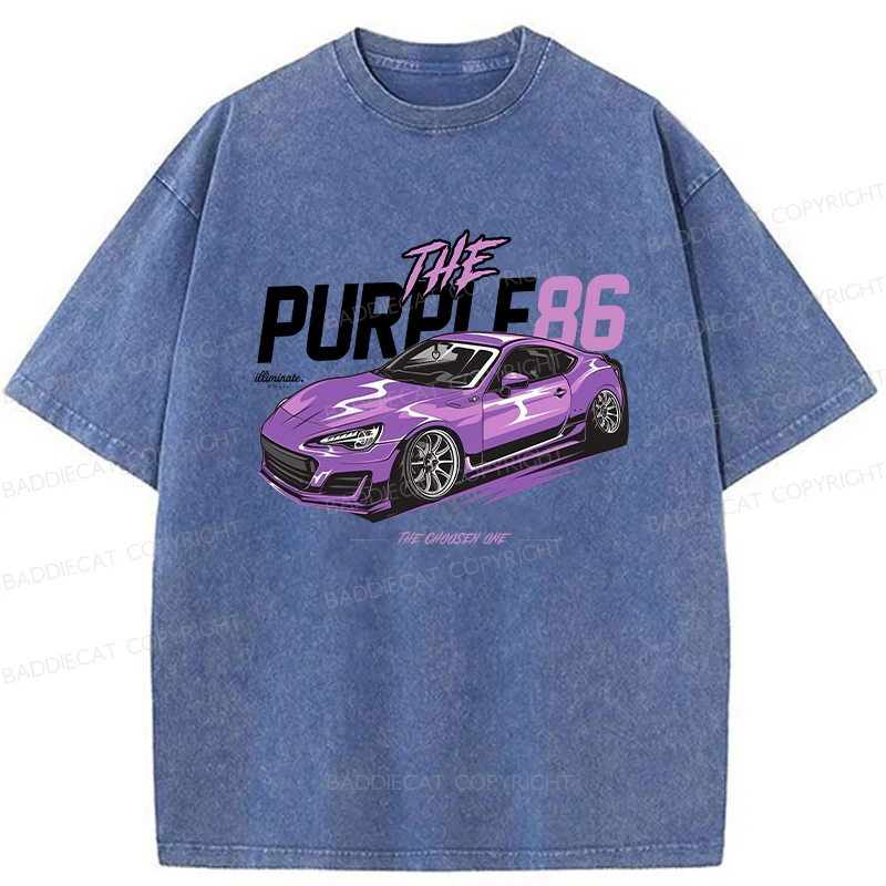 Baddiecat Japanese The Purple 86 Washed T-shirt