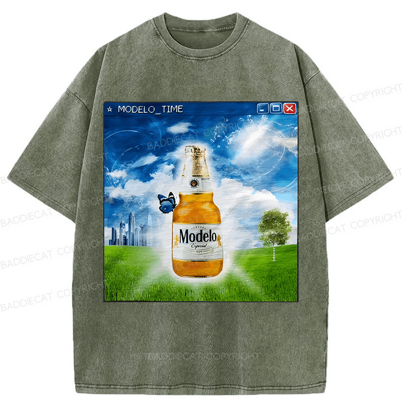 Baddiecat Funny Meme Washed T-shirt