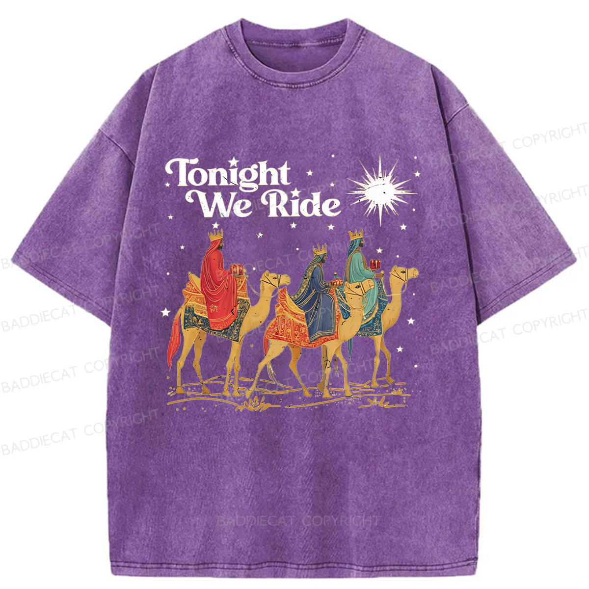 Baddiecat Tonight We Ride  Washed T-shirt