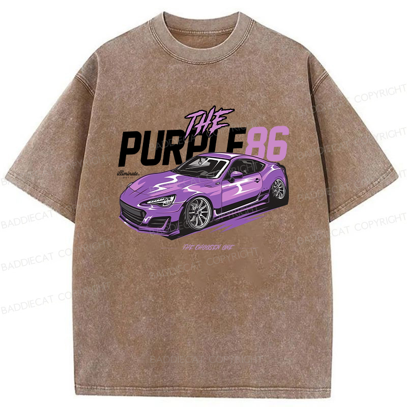 Baddiecat Japanese The Purple 86 Washed T-shirt