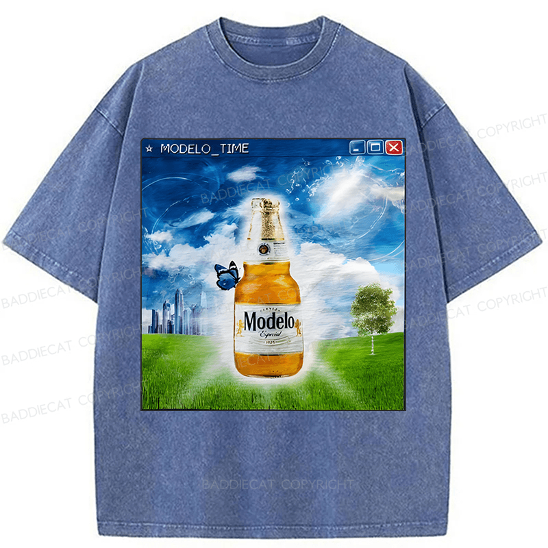 Baddiecat Funny Meme Washed T-shirt