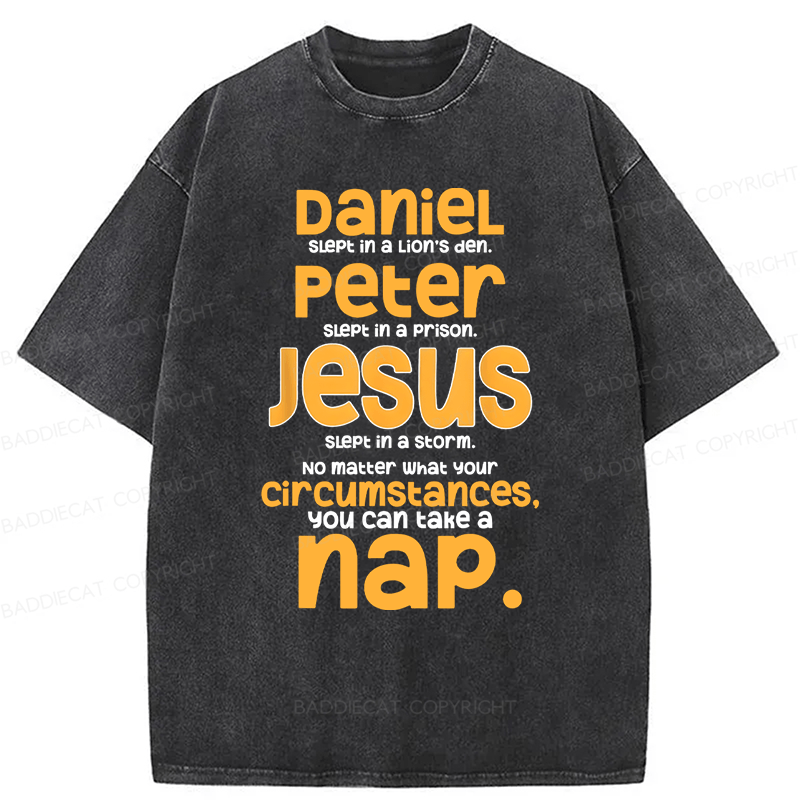 Baddiecat Funny Christian Washed T-shirt