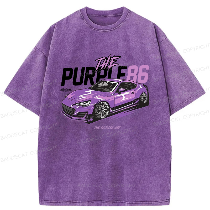 Baddiecat Japanese The Purple 86 Washed T-shirt