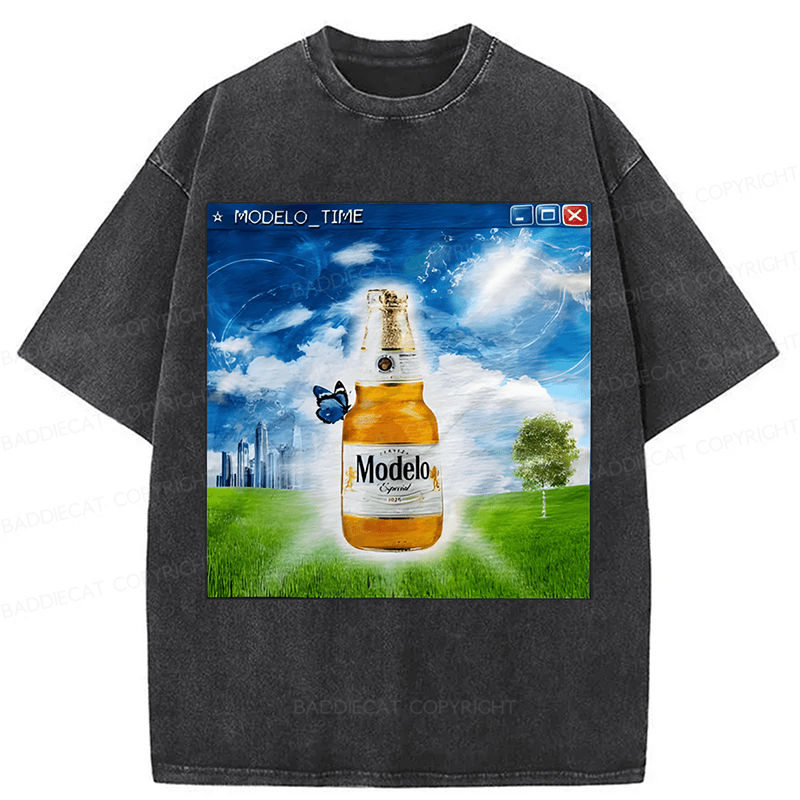 Baddiecat Funny Meme Washed T-shirt