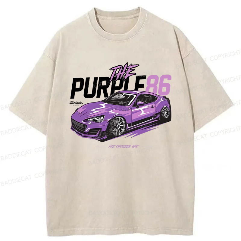 Baddiecat Japanese The Purple 86 Washed T-shirt