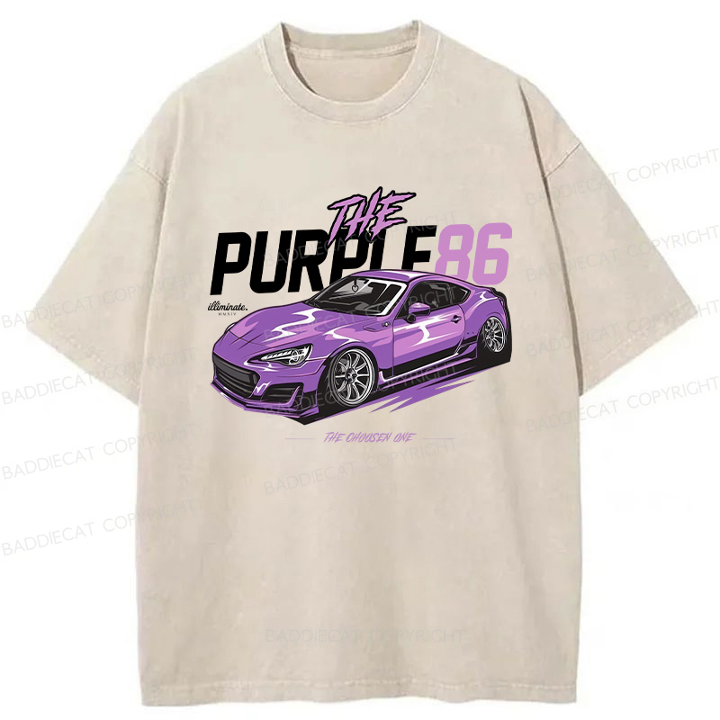 Baddiecat Japanese The Purple 86 Washed T-shirt